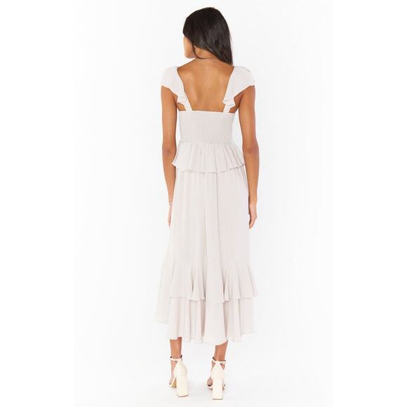Show Me Your Mumu Reese Ruffle Dress in Show Me The Ring Crisp S NWT - Picture 8 of 8